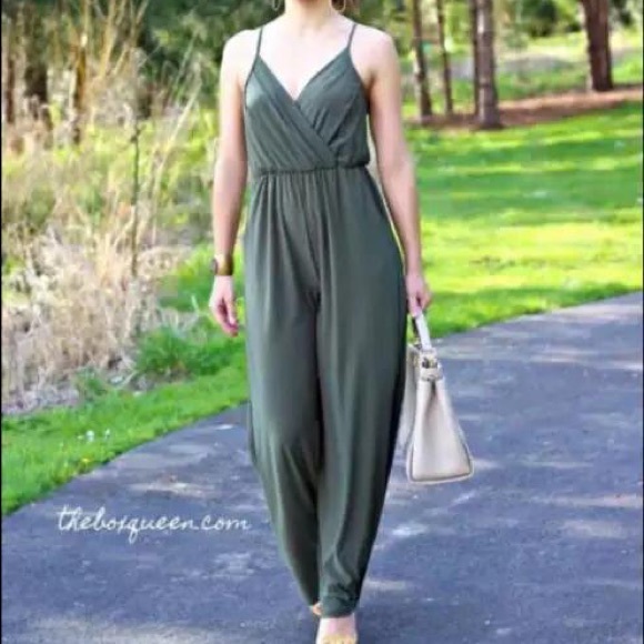 Forever 21 Olive green jumpsuit